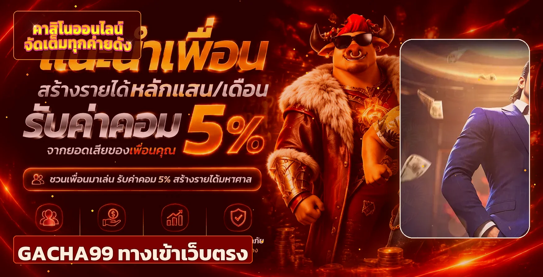 แบนเนอร์ GACHA99 ทางเข้าเว็บตรงพร้อมตัวละครเกม
